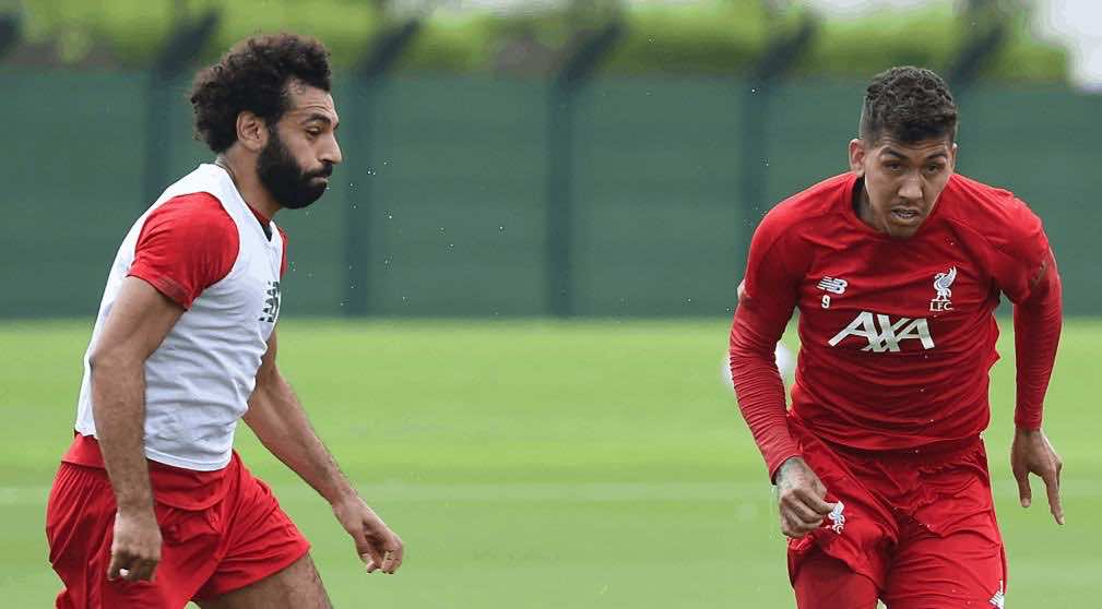 محمد صلاح وفيرمينو في تدريبات ليفربول (صور: Getty)