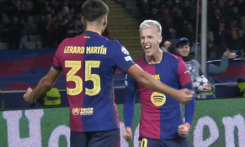 داني أولمو يسجل للمرة الأولى مع برشلونة في دوري أبطال أوروبا